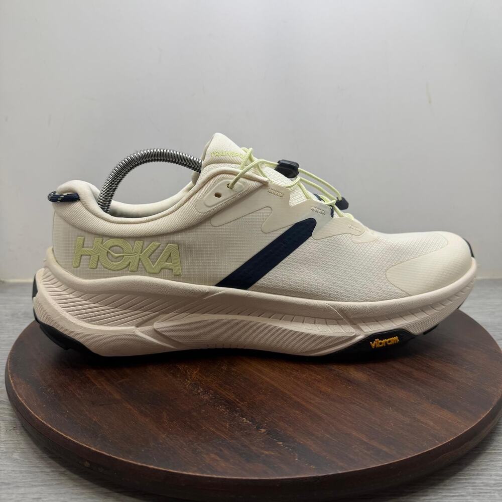 Hoka One One Transport Shoes Mens Size 11.5 D White Vibram Trail Running Walking